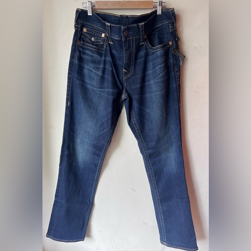 MENS TRUE RELIGION‎ RICKY RELAXED STRAIGHT JEANS SIZE 34